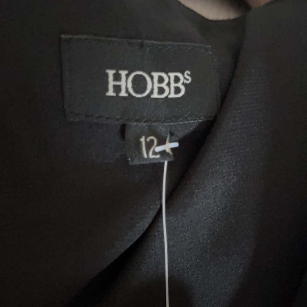NWT Hobbs Black Silk Georgette cap sleeve dress 8 - Picture 8 of 14